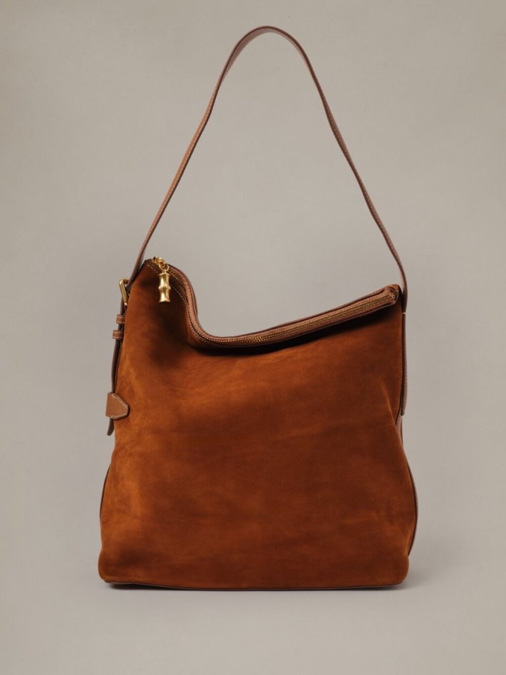 J McLaughlin The Montecito Suede Hobo Bag - Saddle NEW - Picture 2 of 4